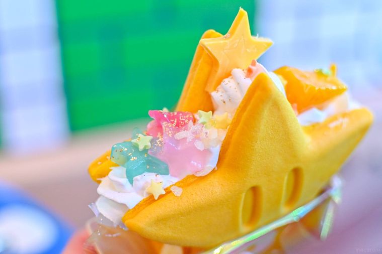 パンケーキのトッピングのアップ