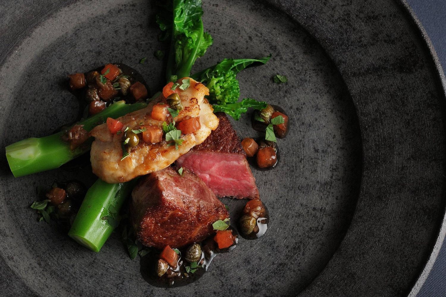 3. ふぐの白子と牛フィレ肉