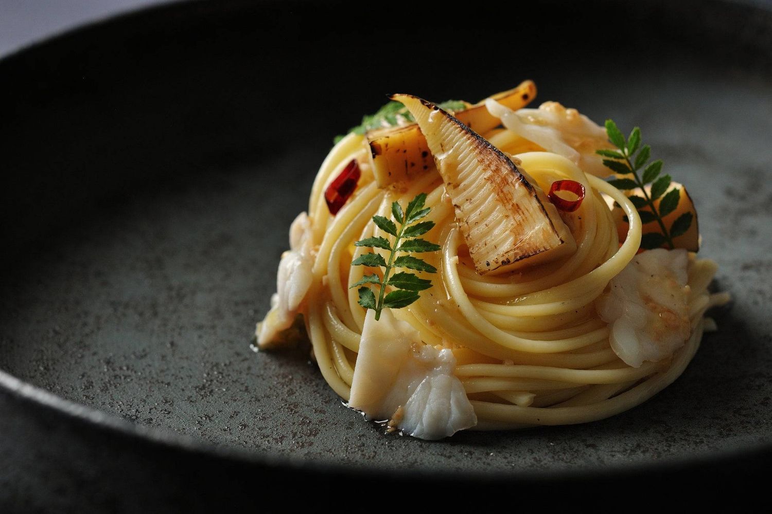 2. ふぐと筍のリングイネ春限定