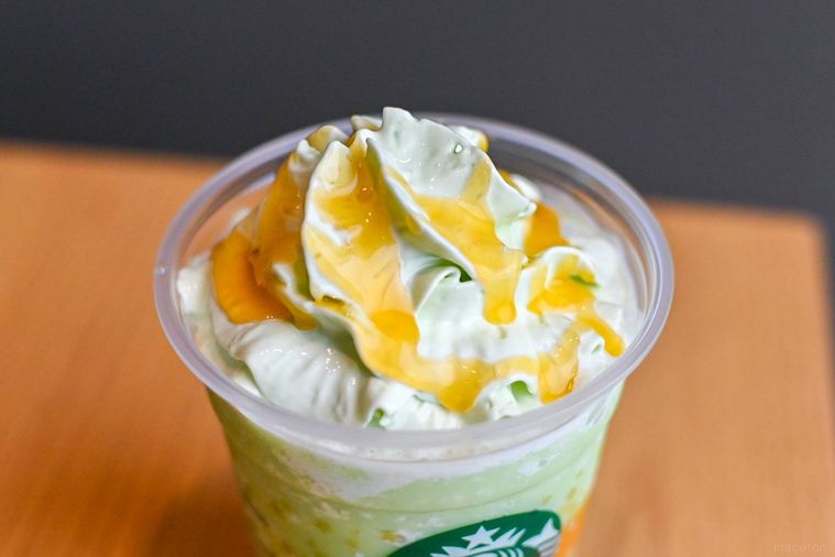 フラペチーノのトッピングのアップ