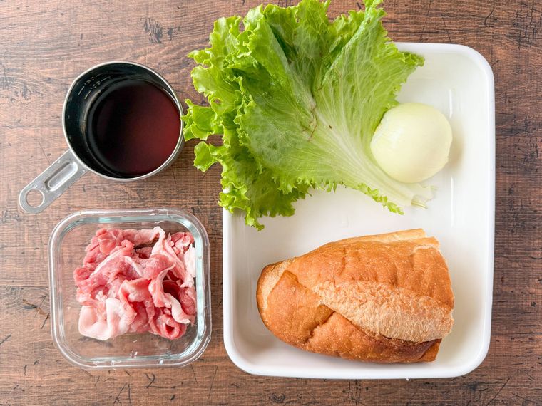 ポークサンドの材料