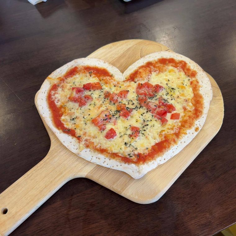 那須高原バルのマルゲリータpizzaハート