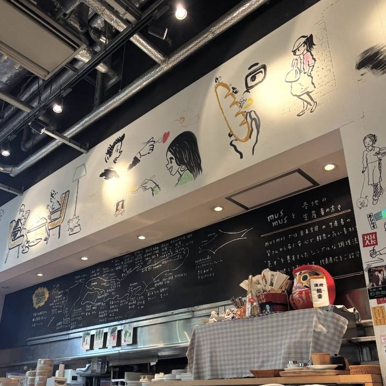 絵が描かれたムスムスの店内