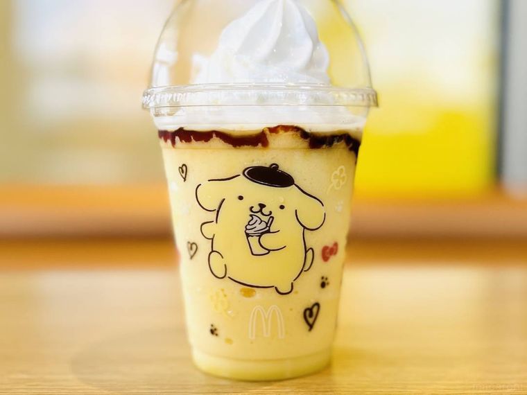 マクドナルドのポムポムプリンのクリーミ ープリンフラッペ