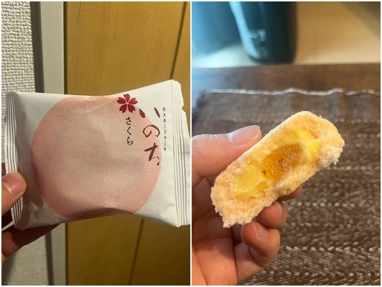 カルディ桜スイーツいのち さくらのパッケージと断面