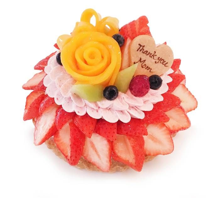 カフェコムサのマンゴーローズといちごの花束のケーキのイメージ