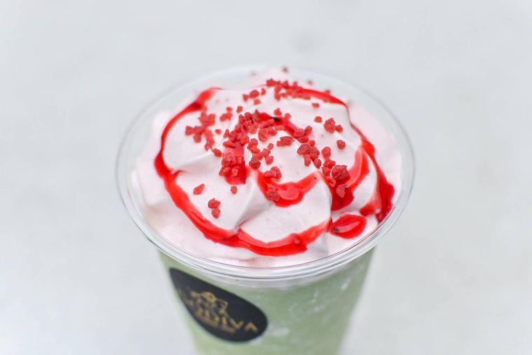 ドリンクのトッピングのアップ