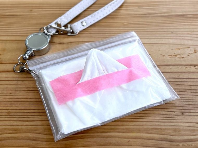 チャック付き袋で作ったティッシュケース