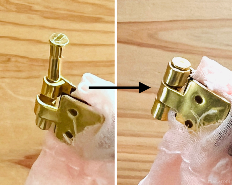 バネ口金にネジを押し込んだ様子