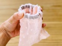 100均商品で巾着がバネ口ポーチにリメイク術に裁縫が苦手でもできた量産したい