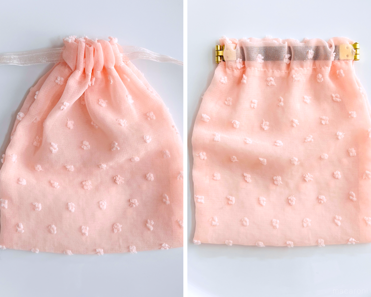 巾着とバネ口ポーチのコラージュ画像