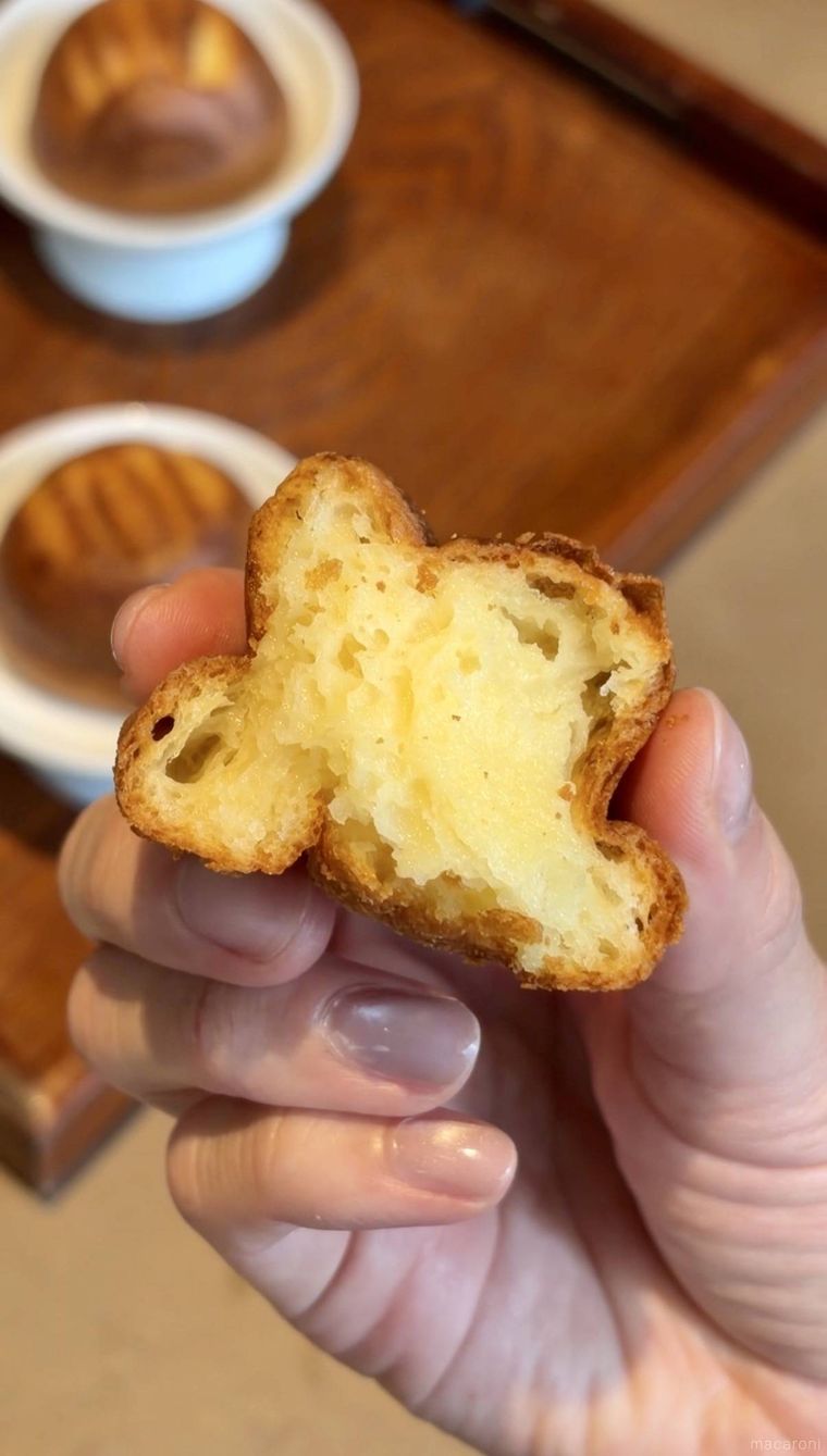 バター餅の断面