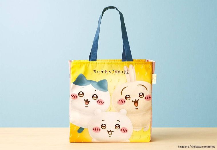 ちいかわ東京ばな奈限定のオリジナルイラストを使用したトートバッグ