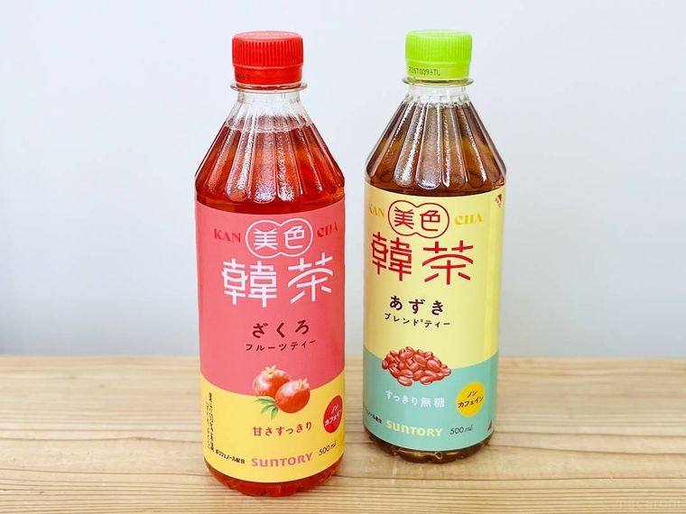 美色韓茶ざくろフルーツティーと 美色韓茶あずきブレンドティー