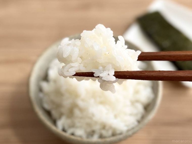 お箸でごはんをひと口分取った様子