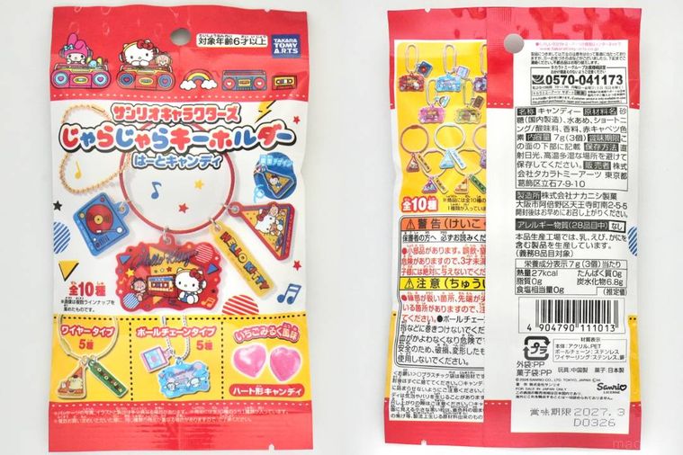 サンリオのキーホルダー入り食玩のパッケージ