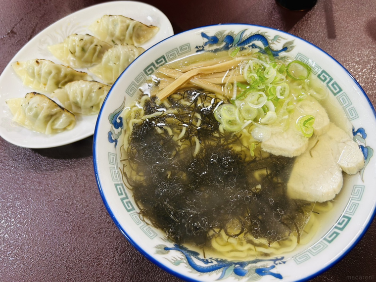 もずくラーメンと餃子