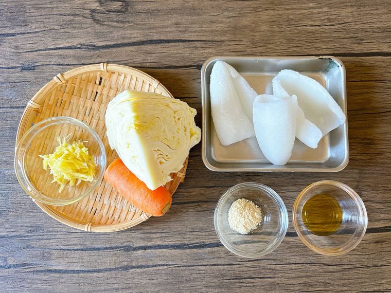 イカと野菜の中華炒めの材料