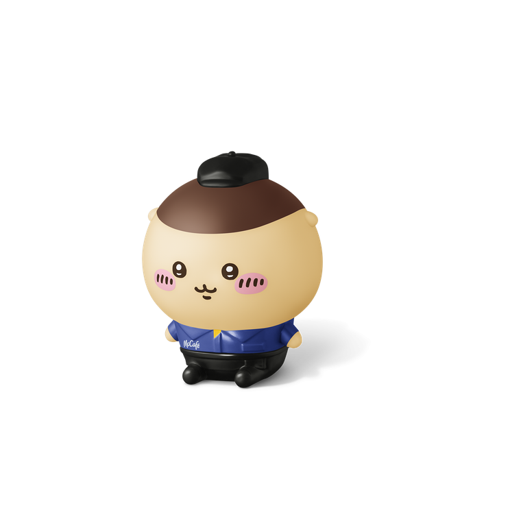 マックカフェのバリスタの制服を着たくりまんじゅうの3Dフィギュア