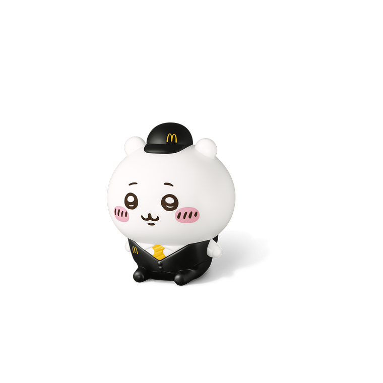 マクドナルドのマネージャーの制服を着たちいかわの3Dフィギュア