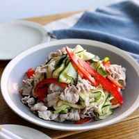 レモンでさっぱり豚しゃぶとズッキーニのサラダ夏にぴったり爽やか副菜