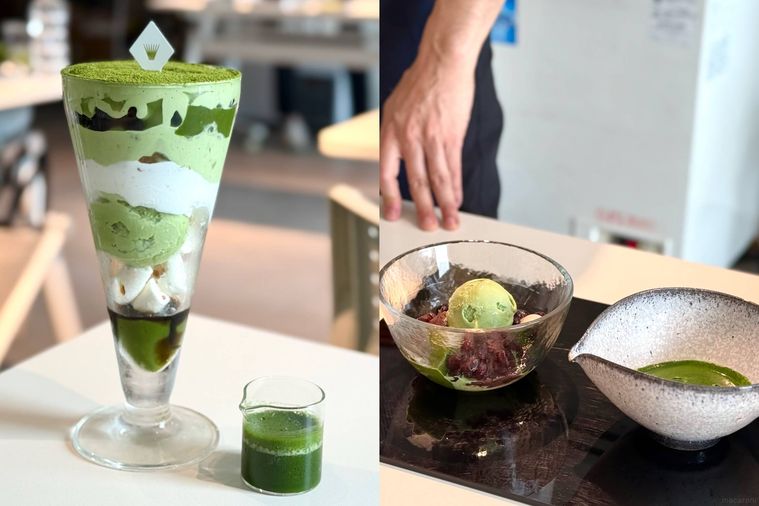 プレミアム抹茶ラテと冷やし抹茶ぜんざい