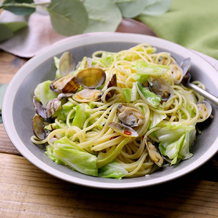 あさりと春キャベツのパスタ