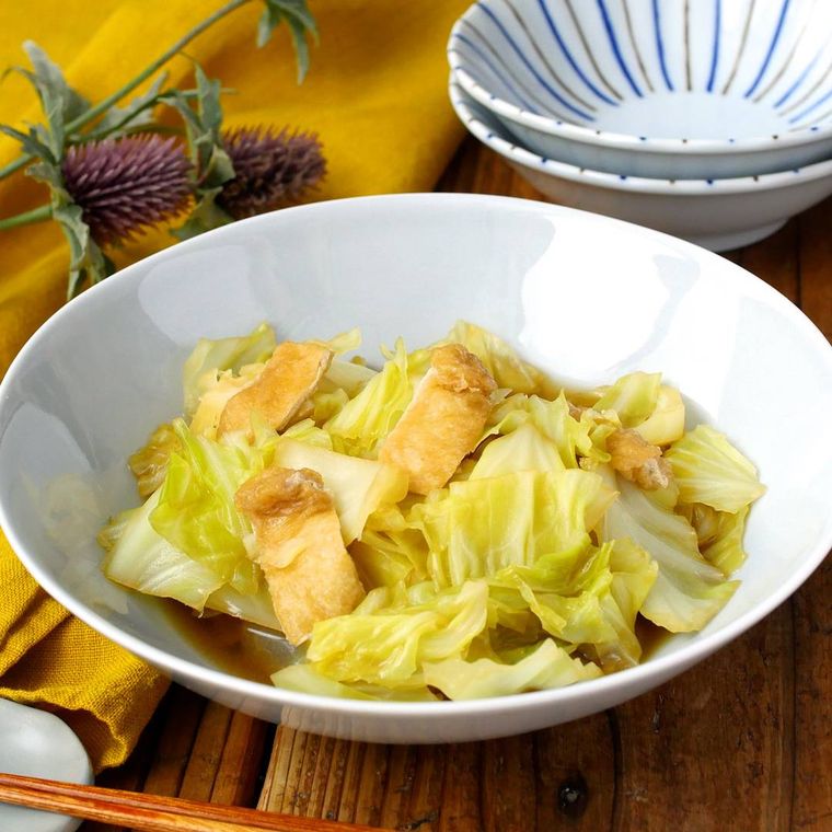 キャベツと油揚げの煮浸し