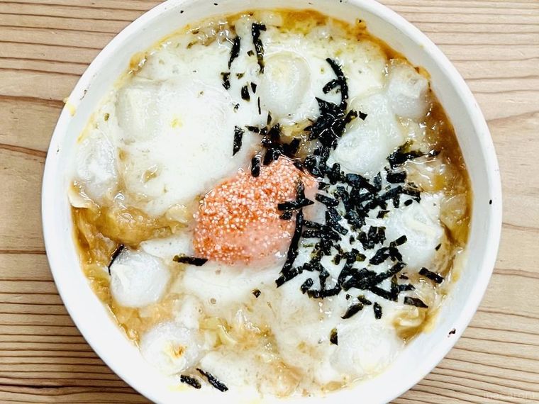 あつあつオーブン焼き もち明太子チーズもんじゃを開封した様子