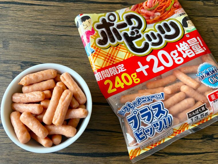 器に入ったポークビッツ、パッケージ