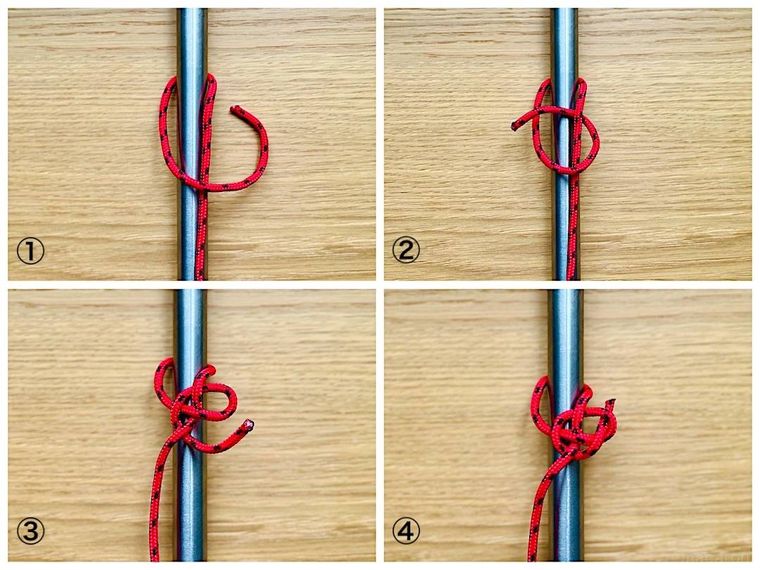 ナットヒッチの結び方の手順