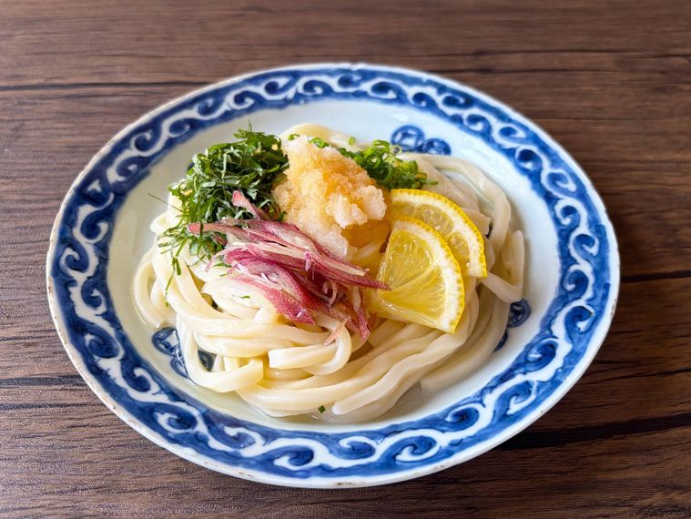 皿に盛られたおろし醤油うどん