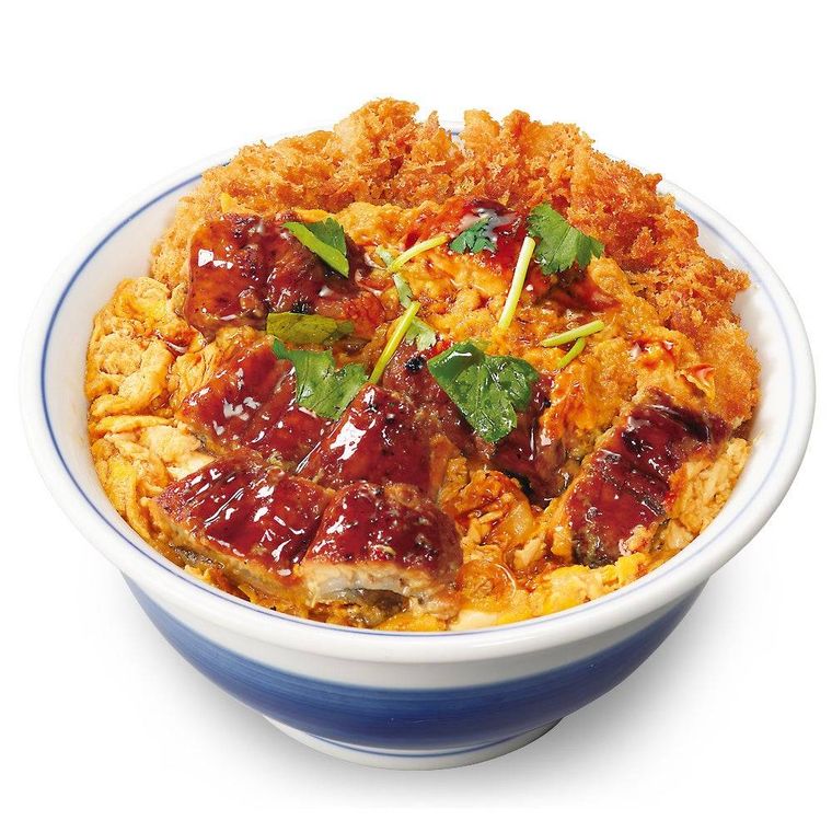 うな玉とロースカツの合い盛り丼