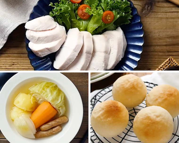 サラダチキン、ポトフ、パン