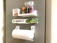冷蔵庫横が収納にダイソーのキッチン用マグネット収納をレビュー