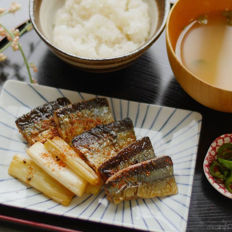 焼きねぎとさんまの蒲焼