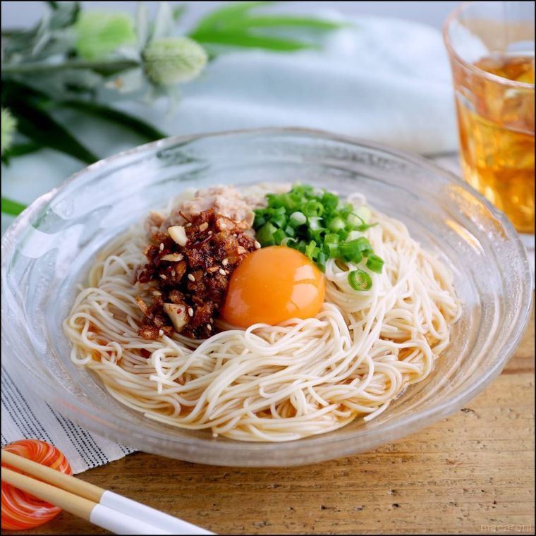 食べるラー油のぶっかけそうめん