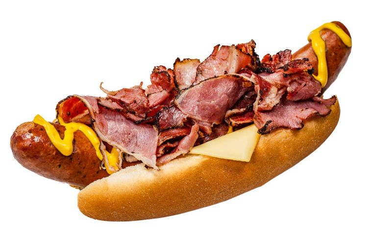 盛り盛りのホットドッグ