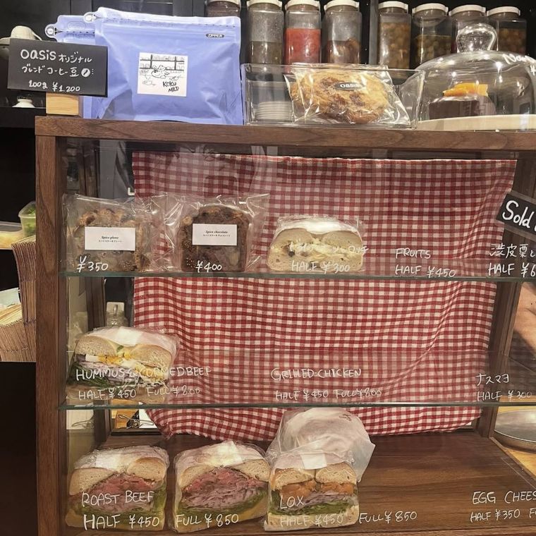 オアシスのベーグルのショーケース