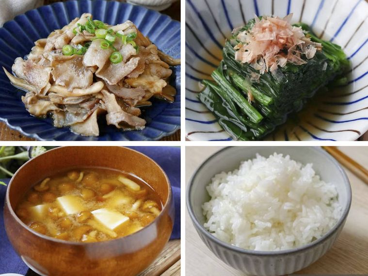 豚バラ肉甘辛炒めの献立コラージュ画像