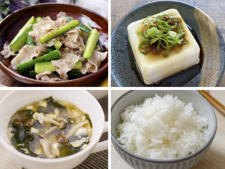 豚バラ肉にんにく炒めの献立コラージュ画像