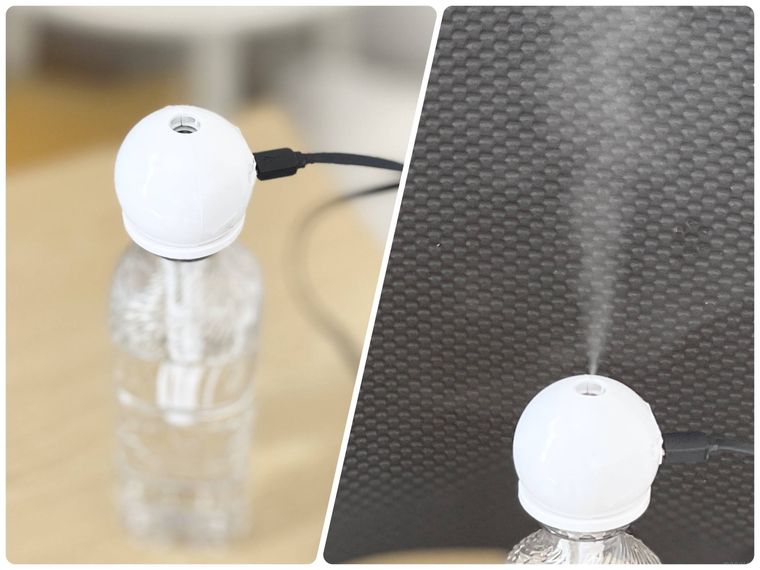 ダイソーペットボトル加湿器モノトーンの使用例コラージュ