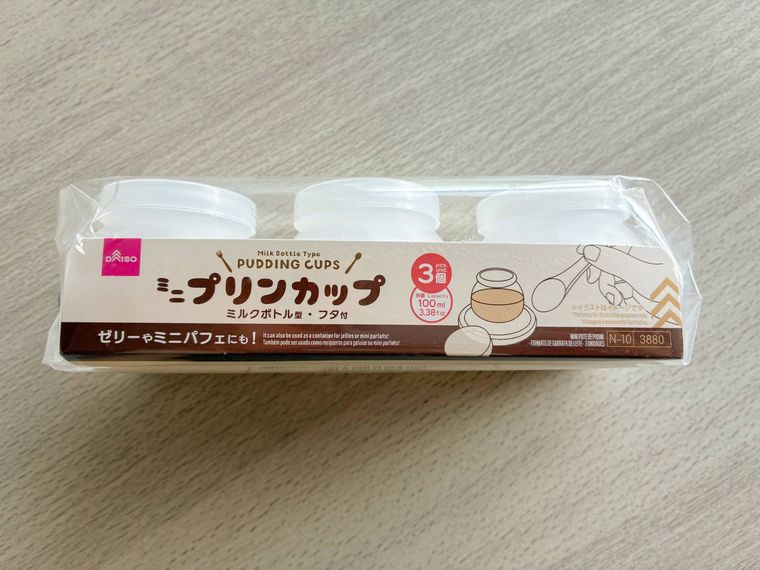 DAISO耐熱プラスチックミニプリンカップのパッケージ