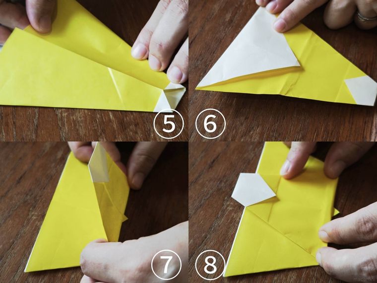 折り紙で作るケーキの作り方の手順