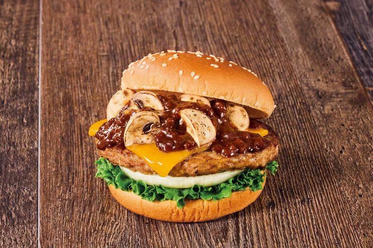 1. マッシュルームチーズバーガー サーロインボロネーゼソース