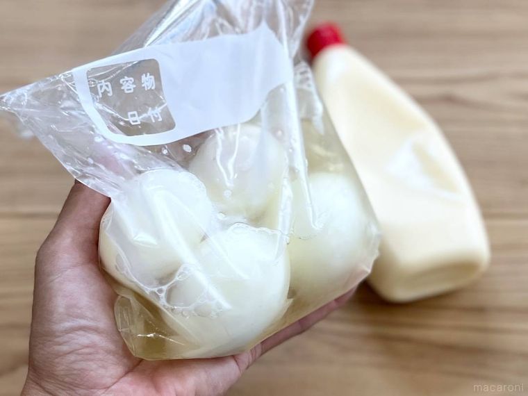 カンタン酢に漬け込んだゆで卵とマヨネーズ