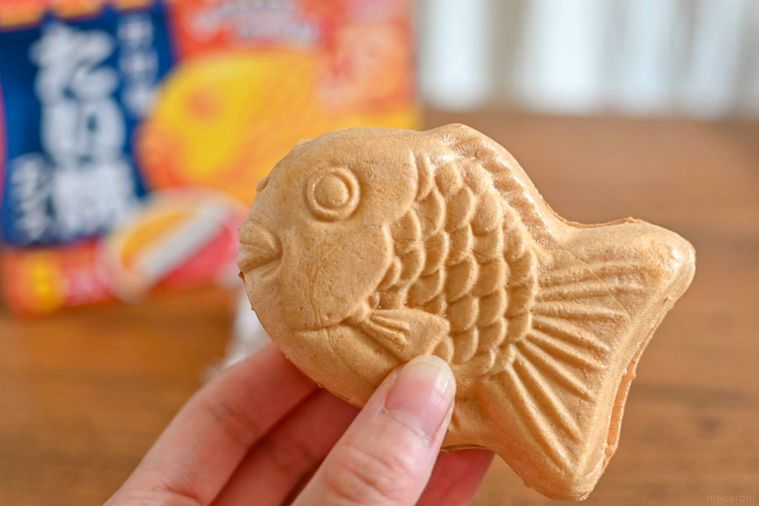 たい焼アイスを持っているところ