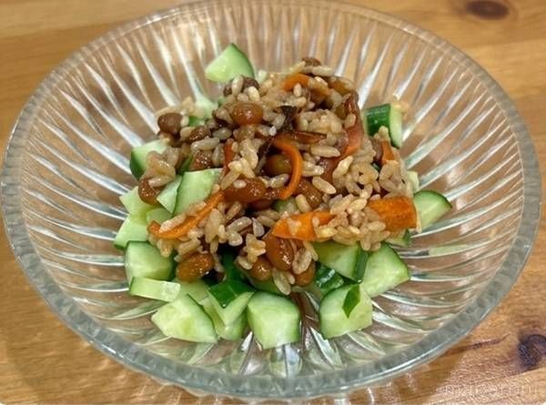 きゅうりと和えた納豆麹