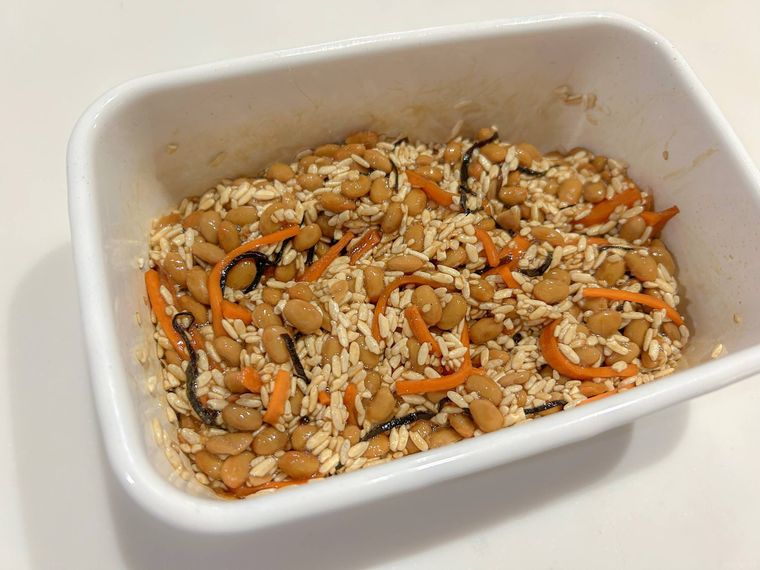完成した納豆麹