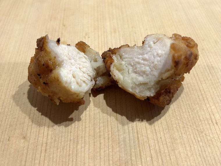 塩麹唐揚げの断面